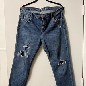 Old Navy Distressed Blue Boyfriend Jeans